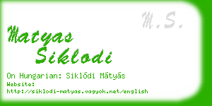 matyas siklodi business card